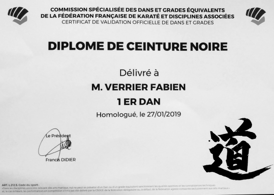 Diplome 1er dan